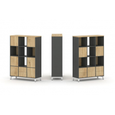 Style Project Набор стеллажа 2-х сторон., 4 яр. SN.NSD-431 Антрацит/Тиквуд Светлый/Металл Белый 1121