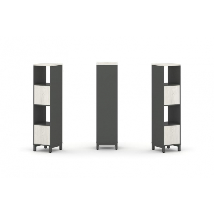Style Project Набор стеллажа 1 сторон., 4 яр. SN.NS-411 Антрацит/Дуб Наварра/Металл Антрацит 387*400