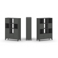 Style Project Набор стеллажа 2-х сторон., 4 яр. SN.NSD-431 Антрацит/Металл Антрацит 1121*400*1615