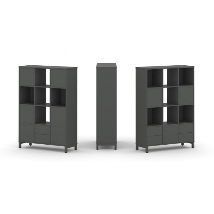 Style Project Набор стеллажа 2-х сторон., 4 яр. SN.NSD-431 Антрацит/Металл Антрацит 1121*400*1615