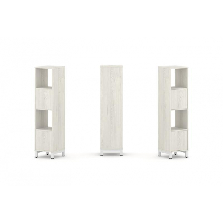 Style Project Набор стеллажа 1 сторон., 4 яр. SN.NS-411 Дуб Наварра/Металл Белый 387*400*1615