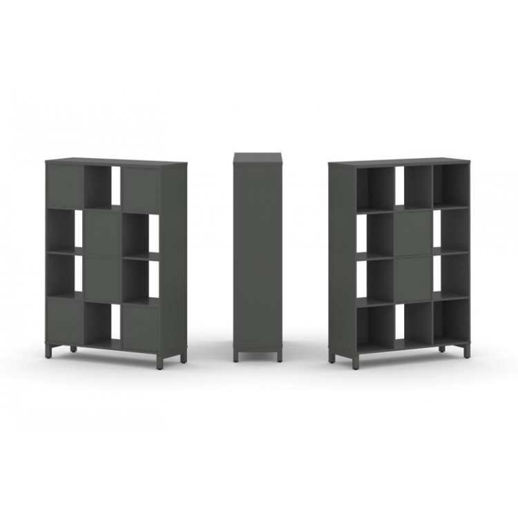 Style Project Набор стеллажа 1 сторон., 4 яр. SN.NS-431 Антрацит/Металл Антрацит 1121*400*1615