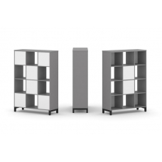 Стайл Проджект Набор стеллажа одностороннего, 4 яруса SN.NS-431 Серый Пепел/Белый/Металл Черный 1121