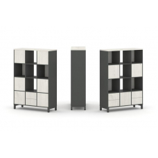 Style Project Набор стеллажа 2-х сторон., 4 яр. SN.NSD-431 Антрацит/Дуб Наварра/Металл Антрацит 1121