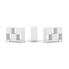 Style Project Набор стеллажа 1 сторон., 2 яр. SN.NS-231 Белый/Металл Белый 1121*400*881