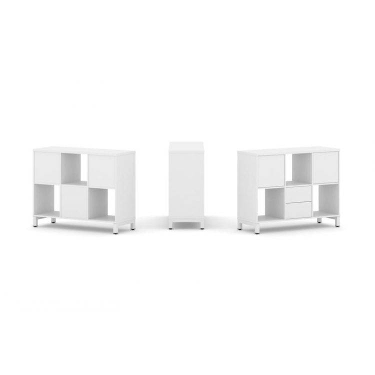 Style Project Набор стеллажа 1 сторон., 2 яр. SN.NS-231 Белый/Металл Белый 1121*400*881