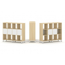 Style Project Набор стеллажа 1 сторон., 3 яр. SN.NS-341 Акация Лорка/Белый/Металл Белый 1488*400*124