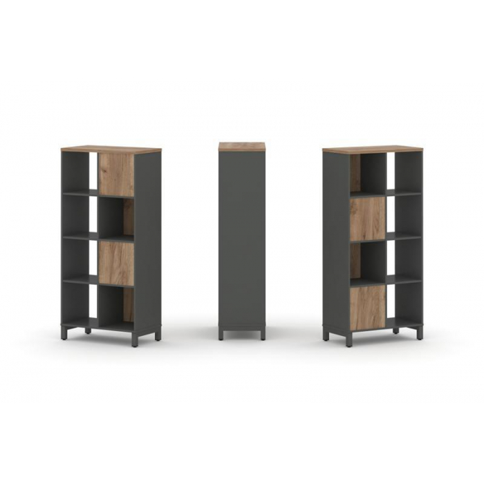 Style Project Набор стеллажа 2-х сторон., 4 яр. SN.NSD-421 Антрацит/Дуб Табак/Металл Антрацит 754*40