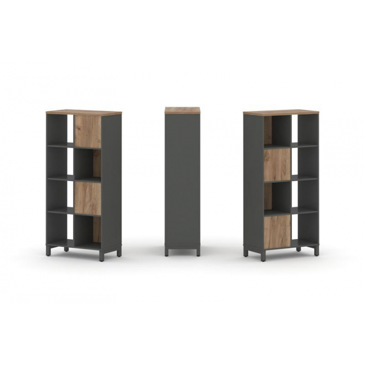 Style Project Набор стеллажа 2-х сторон., 4 яр. SN.NSD-421 Антрацит/Дуб Табак/Металл Антрацит 754*40