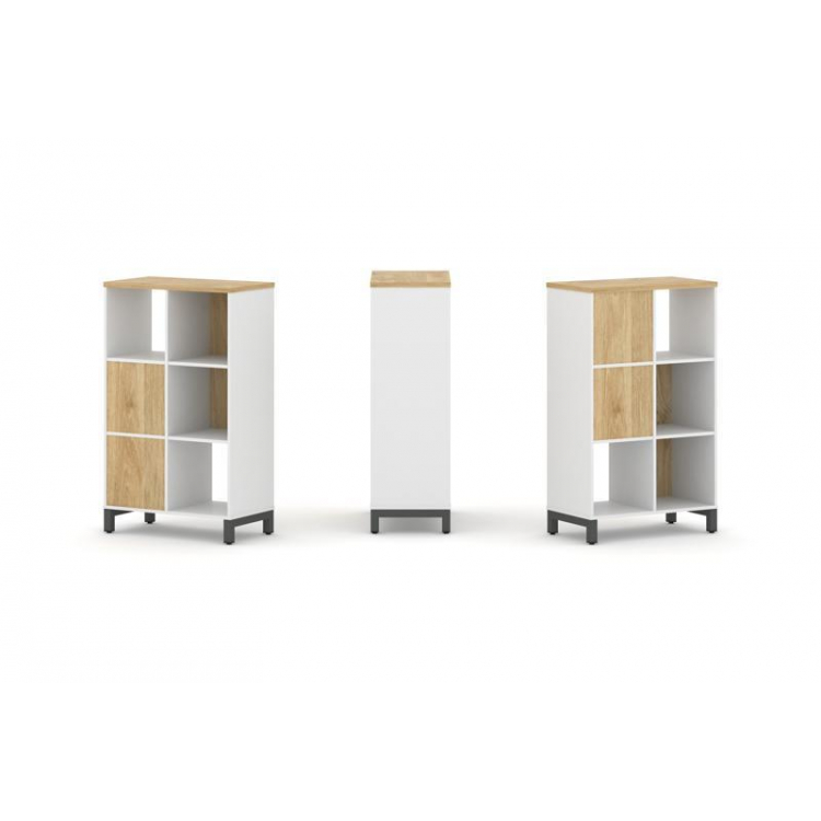 Style Project Набор стеллажа 2-х сторон., 3 яр. SN.NSD-321 Белый/Тиквуд Светлый/Металл Антрацит 754*