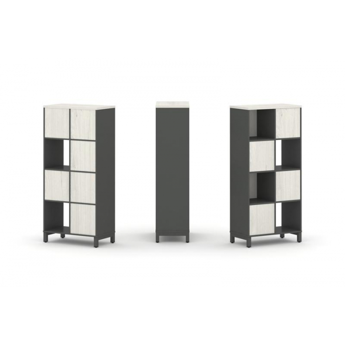 Style Project Набор стеллажа 1 сторон., 4 яр. SN.NS-421 Антрацит/Дуб Наварра/Металл Антрацит 754*400