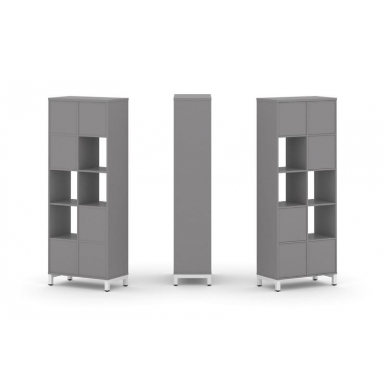 Стайл Проджект Набор стеллажа одностороннего, 5 ярусов SN.NS-521 Серый Пепел/Металл Белый 754*400*19