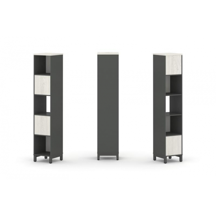 Style Project Набор стеллажа 2-х сторон., 5 яр. SN.NSD-511 Антрацит/Дуб Наварра/Металл Антрацит 387*