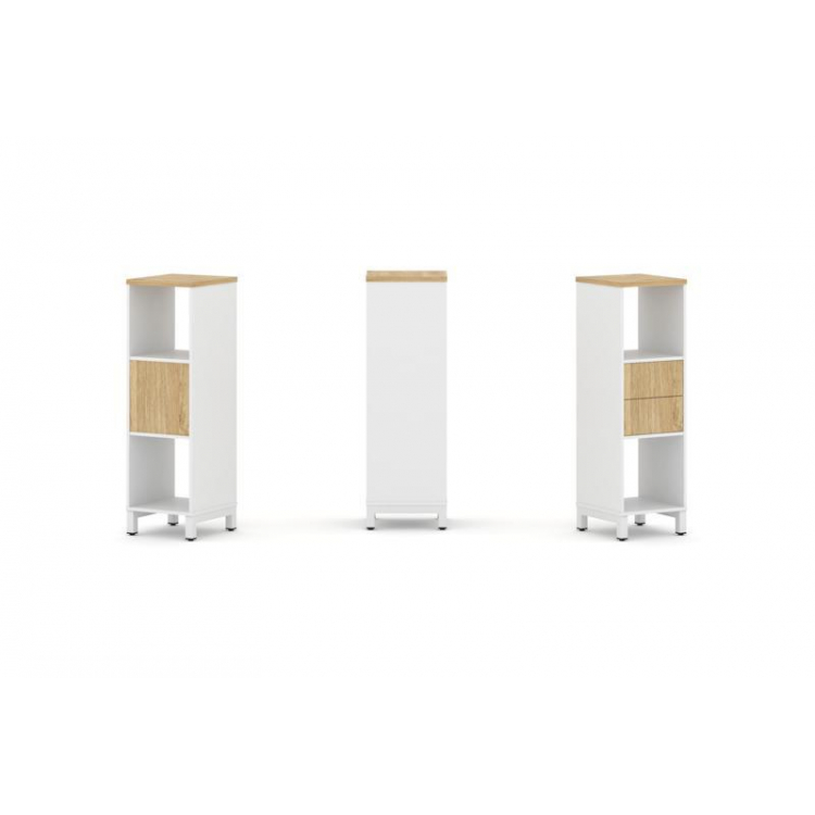 Style Project Набор стеллажа 1 сторон., 3 яр. SN.NS-311 Белый/Тиквуд Светлый/Металл Белый 387*400*12