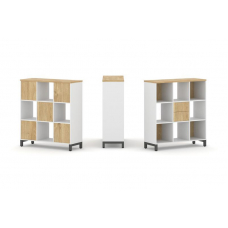 Style Project Набор стеллажа 1 сторон., 3 яр. SN.NS-331 Белый/Тиквуд Светлый/Металл Антрацит 1121*40