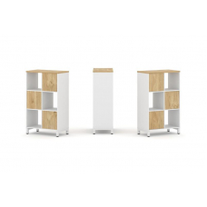Style Project Набор стеллажа 1 сторон., 3 яр. SN.NS-321 Белый/Тиквуд Светлый/Металл Белый 754*400*12