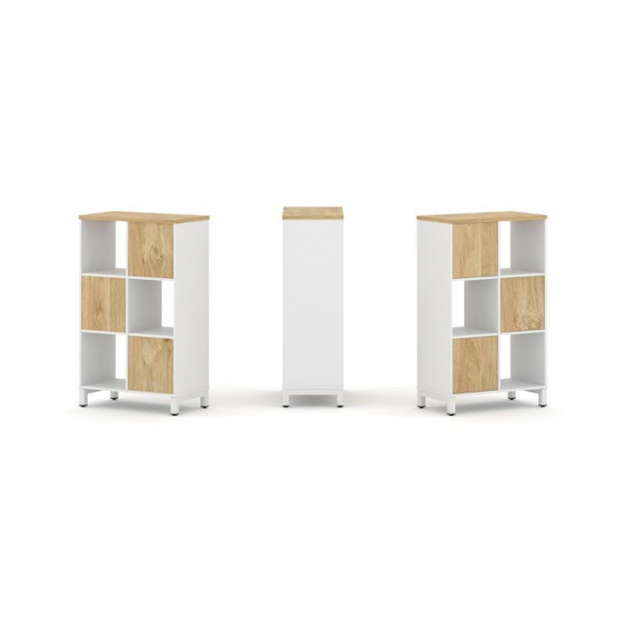 Стайл Проджект Набор стеллажа 1 сторон., 3 яр. SN.NS-321 Белый/Тиквуд Светлый/Металл Белый 754*400*1