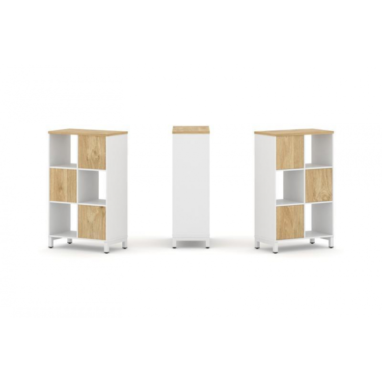 Style Project Набор стеллажа 1 сторон., 3 яр. SN.NS-321 Белый/Тиквуд Светлый/Металл Белый 754*400*12