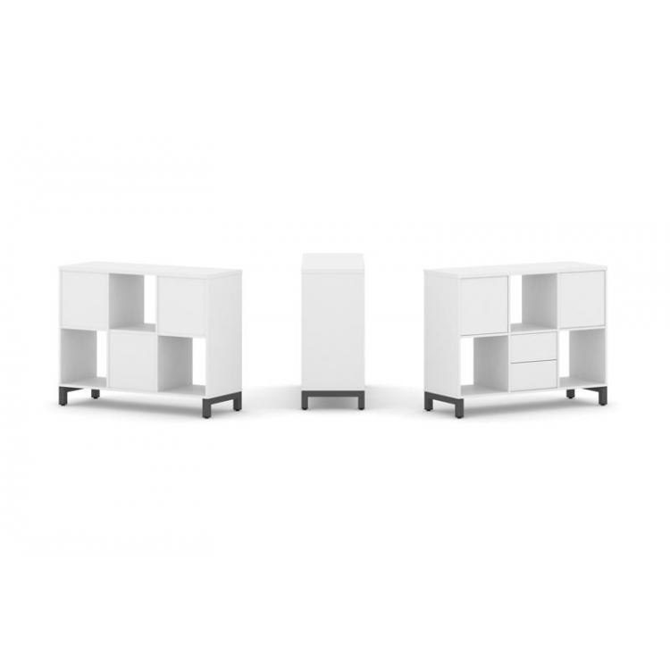 Style Project Набор стеллажа 1 сторон., 2 яр. SN.NS-231 Белый/Металл Антрацит 1121*400*881