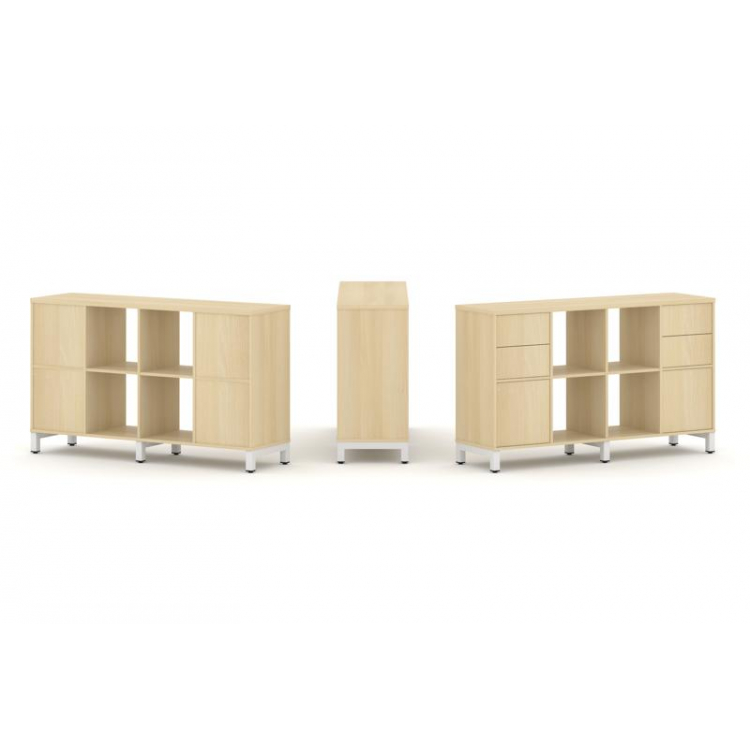 Style Project Набор стеллажа 1 сторон., 2 яр. SN.NS-241 Акация Лорка/Металл Белый 1488*400*881