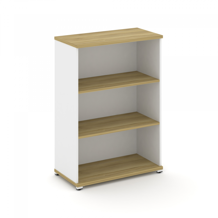 Concept Стеллаж 1 широкая секция, 3 ниши CN.STS.E-310 Дуб Винченцо/Белый Бриллиант/Металл Белый 836*