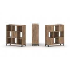 Style Project Набор стеллажа 2-х сторон., 3 яр. SN.NSD-331 Дуб Табак/Металл Антрацит 1121*400*1248