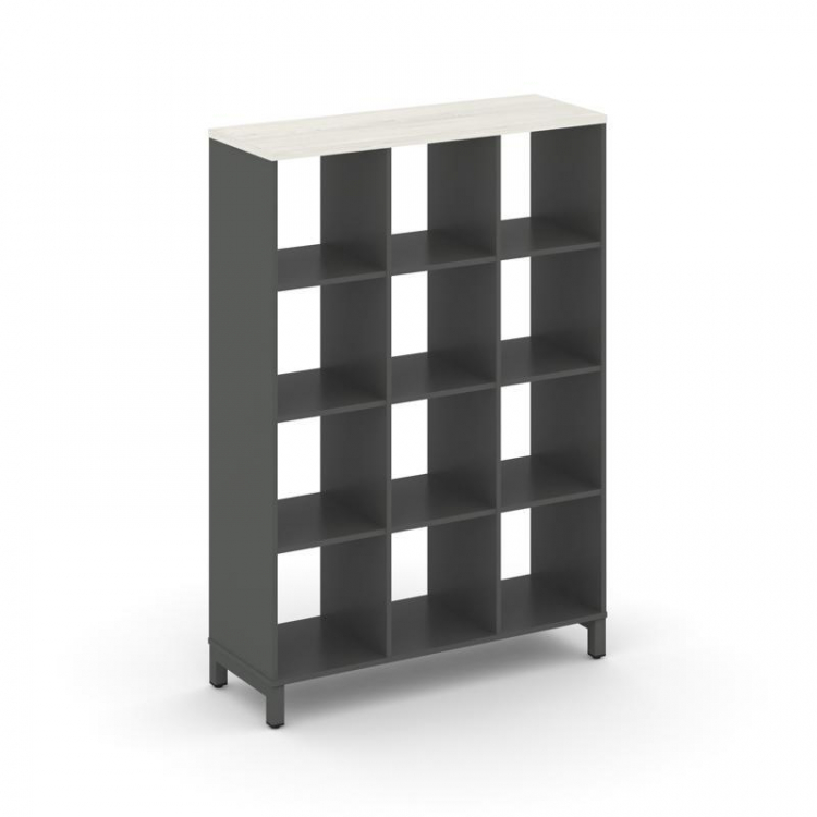 Style Project Каркас стеллажа 4 яр. SN.KS-430 Антрацит/Дуб Наварра/Металл Антрацит 1121*400*1615