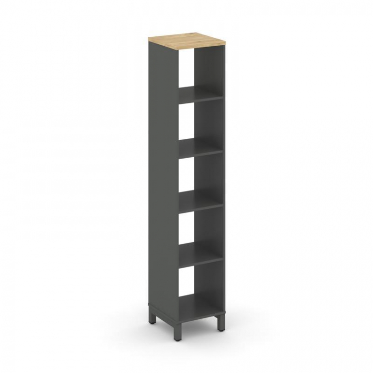 Style Project Каркас стеллажа 5 яр. SN.KS-510 Антрацит/Тиквуд Светлый/Металл Антрацит 387*400*1982