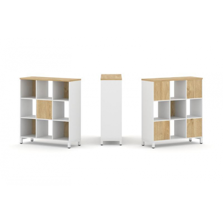 Style Project Набор стеллажа 2-х сторон., 3 яр. SN.NSD-331 Белый/Тиквуд Светлый/Металл Белый 1121*40