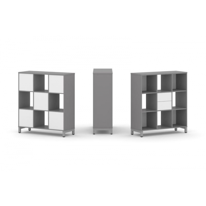 Стайл Проджект Набор стеллажа одностороннего, 3 яруса SN.NS-331 Серый Пепел/Белый/Металл Серый 1121*