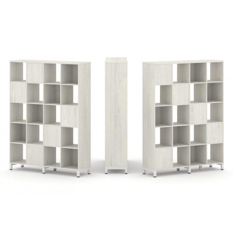 Style Project Набор стеллажа 2-х сторон., 5 яр. SN.NSD-541 Дуб Наварра/Металл Белый 1488*400*1982