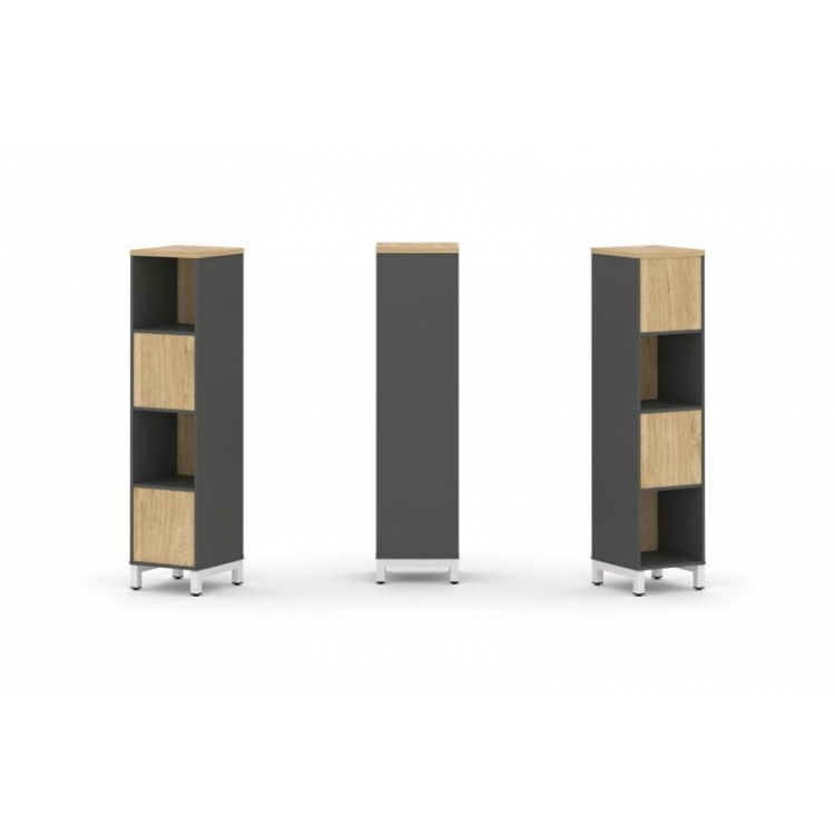 Style Project Набор стеллажа 2-х сторон., 4 яр. SN.NSD-411 Антрацит/Тиквуд Светлый/Металл Белый 387*