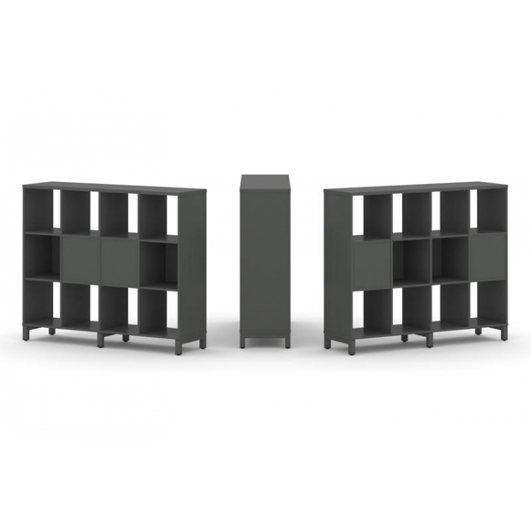 Style Project Набор стеллажа 2-х сторон., 3 яр. SN.NSD-341 Антрацит/Металл Антрацит 1488*400*1248