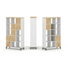 Style Project Набор стеллажа 1 сторон., 5 яр. SN.NS-531 Белый/Тиквуд Светлый/Металл Антрацит 1121*40