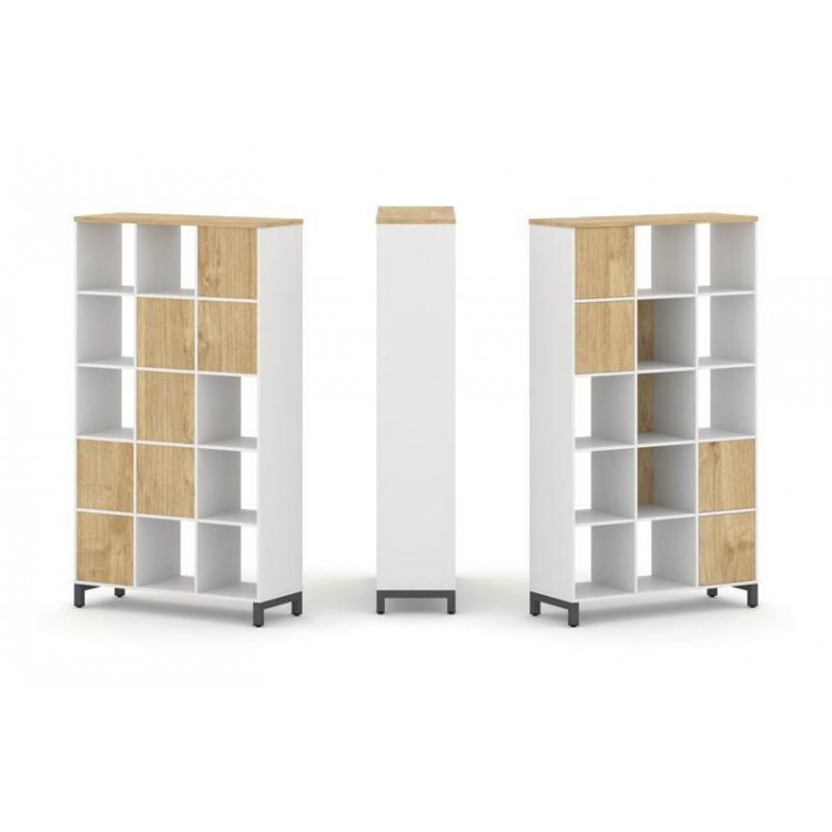 Style Project Набор стеллажа 1 сторон., 5 яр. SN.NS-531 Белый/Тиквуд Светлый/Металл Антрацит 1121*40