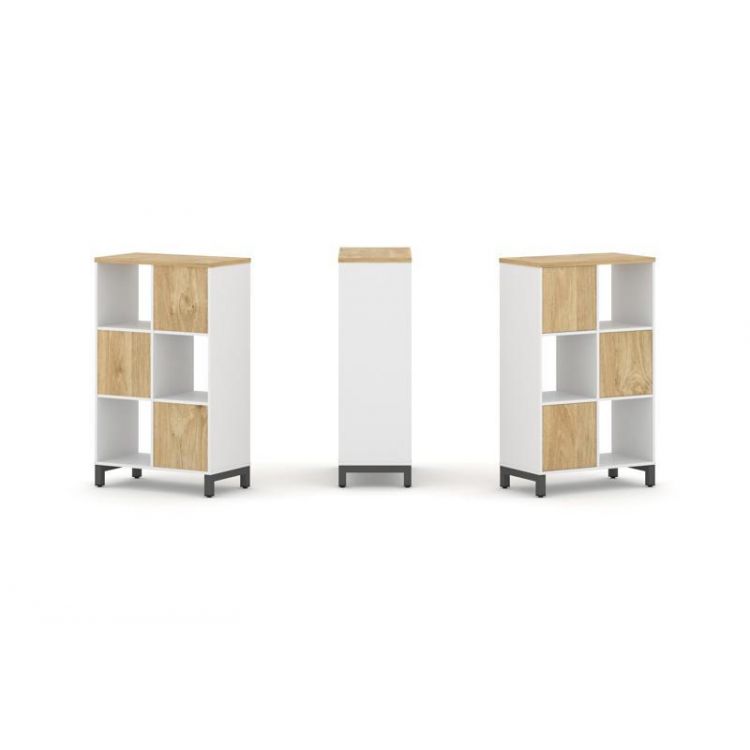 Style Project Набор стеллажа 1 сторон., 3 яр. SN.NS-321 Белый/Тиквуд Светлый/Металл Антрацит 754*400