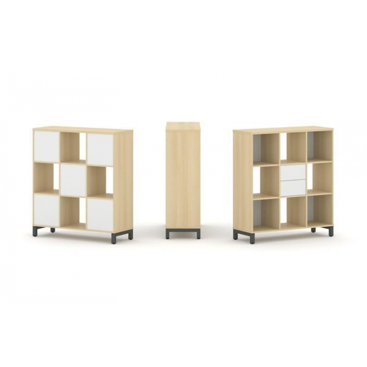 Style Project Набор стеллажа 1 сторон., 3 яр. SN.NS-331 Акация Лорка/Белый/Металл Антрацит 1121*400*