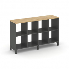 Style Project Каркас стеллажа 2 яр. SN.KS-240 Антрацит/Тиквуд Светлый/Металл Антрацит 1488*400*881