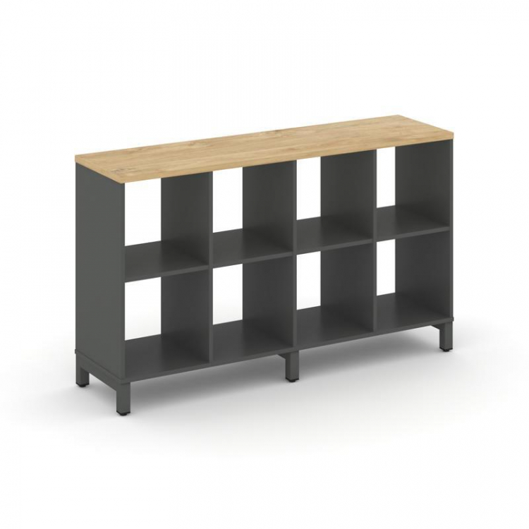 Style Project Каркас стеллажа 2 яр. SN.KS-240 Антрацит/Тиквуд Светлый/Металл Антрацит 1488*400*881