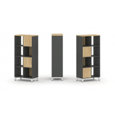 Style Project Набор стеллажа 2-х сторон., 4 яр. SN.NSD-421 Антрацит/Тиквуд Светлый/Металл Белый 754*