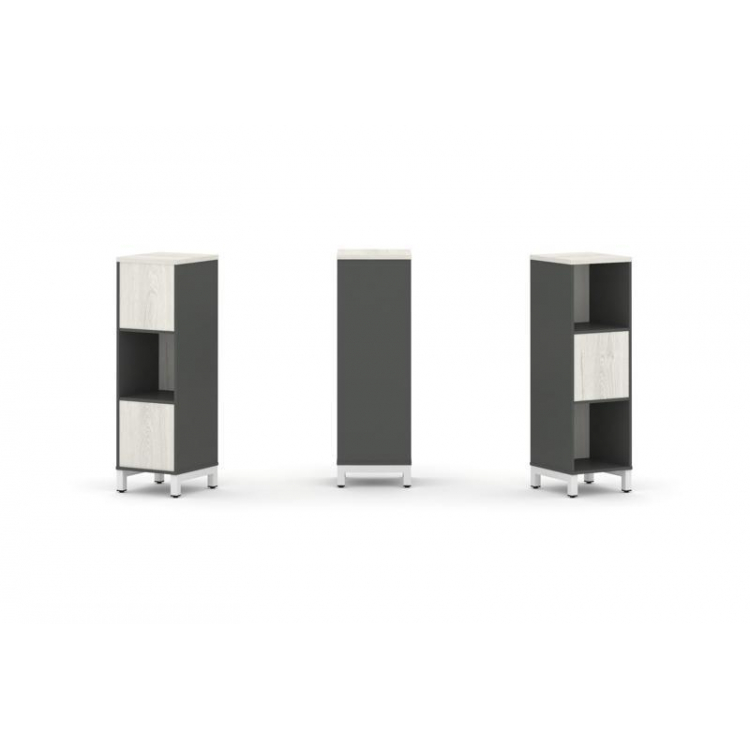 Style Project Набор стеллажа 2-х сторон., 3 яр. SN.NSD-311 Антрацит/Дуб Наварра/Металл Белый 387*400