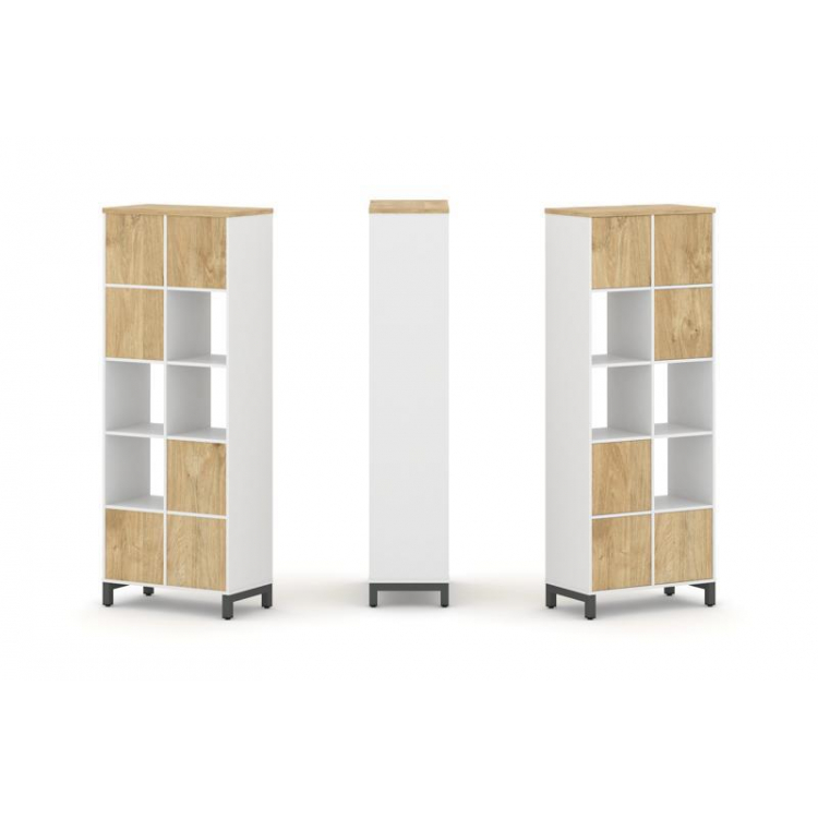 Style Project Набор стеллажа 1 сторон., 5 яр. SN.NS-521 Белый/Тиквуд Светлый/Металл Антрацит 754*400