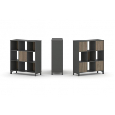 Style Project Набор стеллажа 2-х сторон., 3 яр. SN.NSD-331 Антрацит/Вяз Благородный/Металл Антрацит