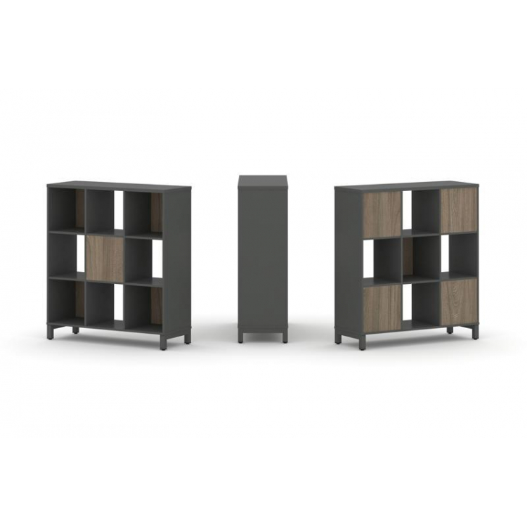 Style Project Набор стеллажа 2-х сторон., 3 яр. SN.NSD-331 Антрацит/Вяз Благородный/Металл Антрацит