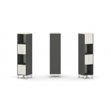 Style Project Набор стеллажа 2-х сторон., 4 яр. SN.NSD-411 Антрацит/Дуб Наварра/Металл Белый 387*400