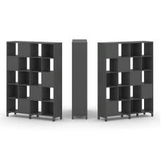 Style Project Набор стеллажа 2-х сторон., 5 яр. SN.NSD-541 Антрацит/Металл Антрацит 1488*400*1982