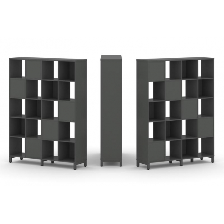 Style Project Набор стеллажа 2-х сторон., 5 яр. SN.NSD-541 Антрацит/Металл Антрацит 1488*400*1982