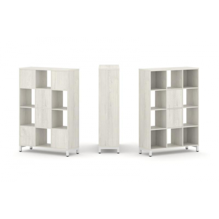 Style Project Набор стеллажа 1 сторон., 4 яр. SN.NS-431 Дуб Наварра/Металл Белый 1121*400*1615