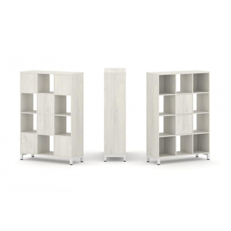 Style Project Набор стеллажа 1 сторон., 4 яр. SN.NS-431 Дуб Наварра/Металл Белый 1121*400*1615