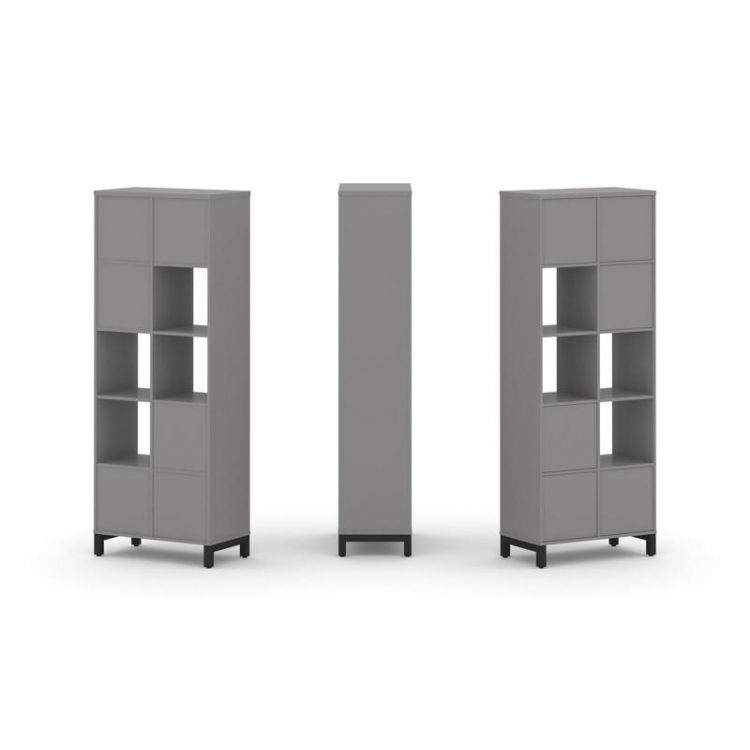 Стайл Проджект Набор стеллажа одностороннего, 5 ярусов SN.NS-521 Серый Пепел/Металл Черный 754*400*1